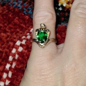 Sterling silver emerald ring